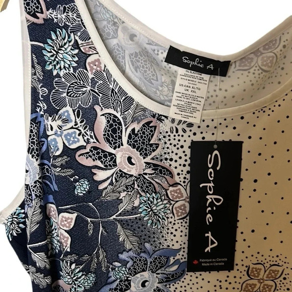 Sophie A.,Blouse,women XL. White,floral,lagenlook,office,cottagecore,travel,NWT, - Picture 3 of 14